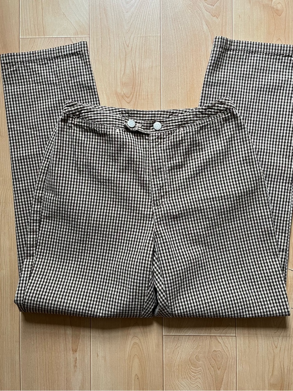 Vintage Liz Claiborne Checked High-Waist Wide-Leg Pants - Black & White